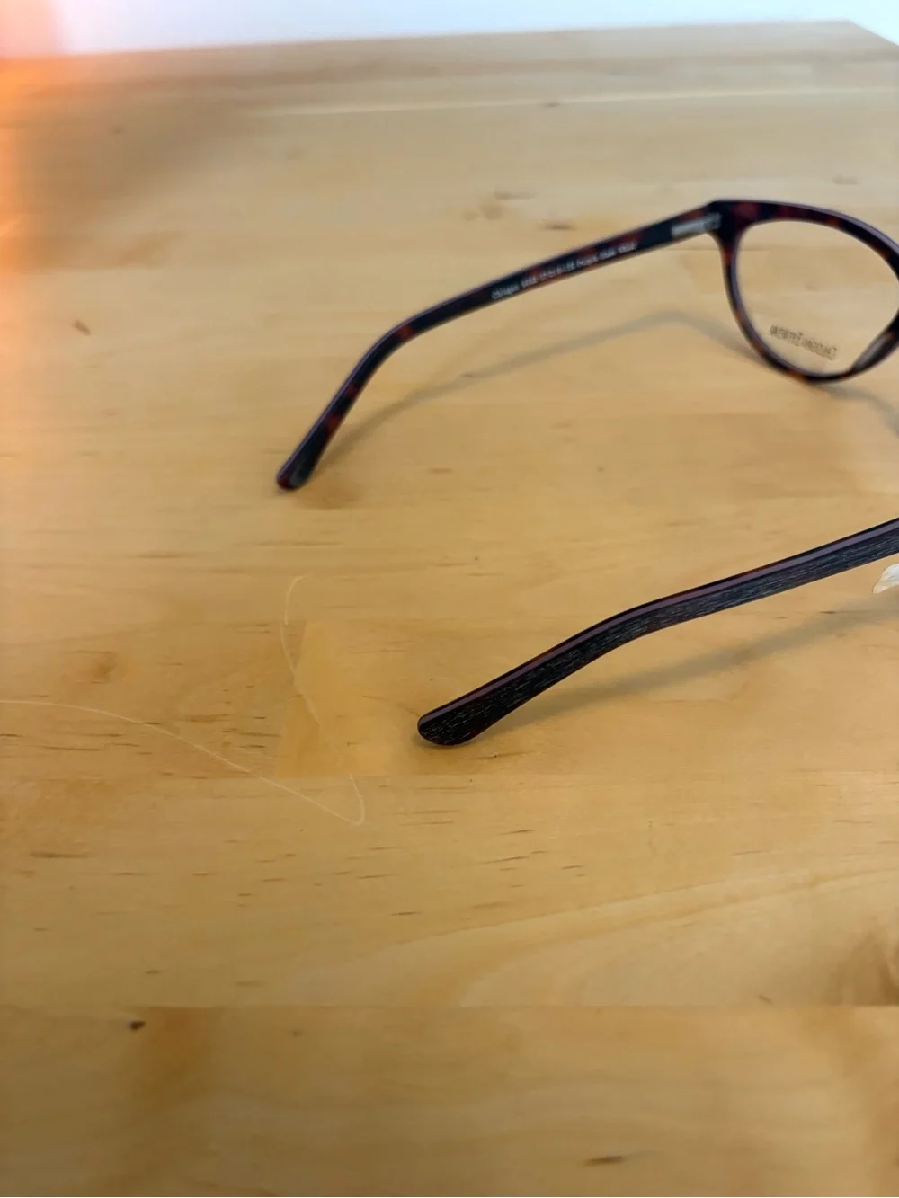 Chlogan Eyewear Round Woodgrain Eyeglasses Purple Brown Haze 9002 57-18-150 NWT